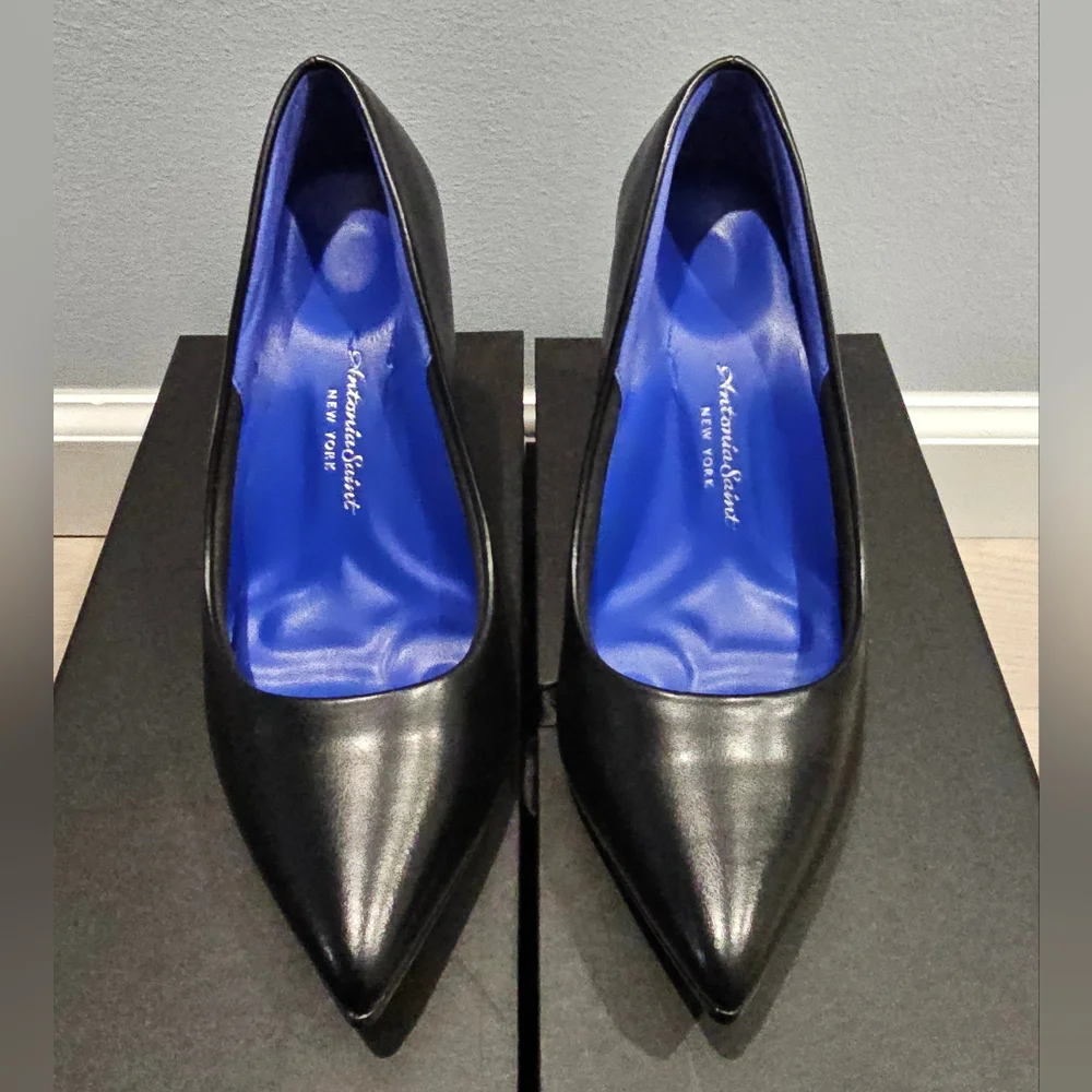 *BRAND NEW* Antonia Saint NY Victoria 2.0 Custom Fit High Heel Black Pointed Toe - Picture 2 of 10